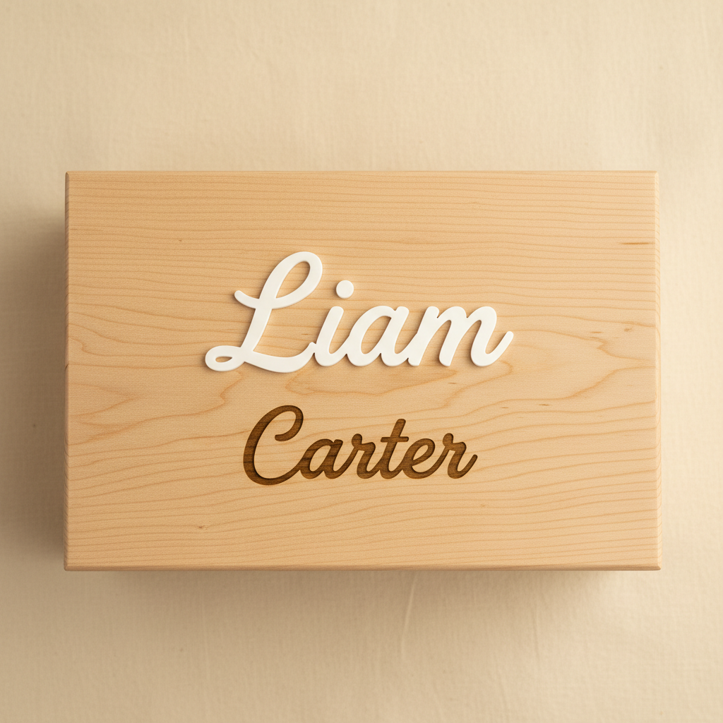 Baby Keepsake Box - Light Wood Grain