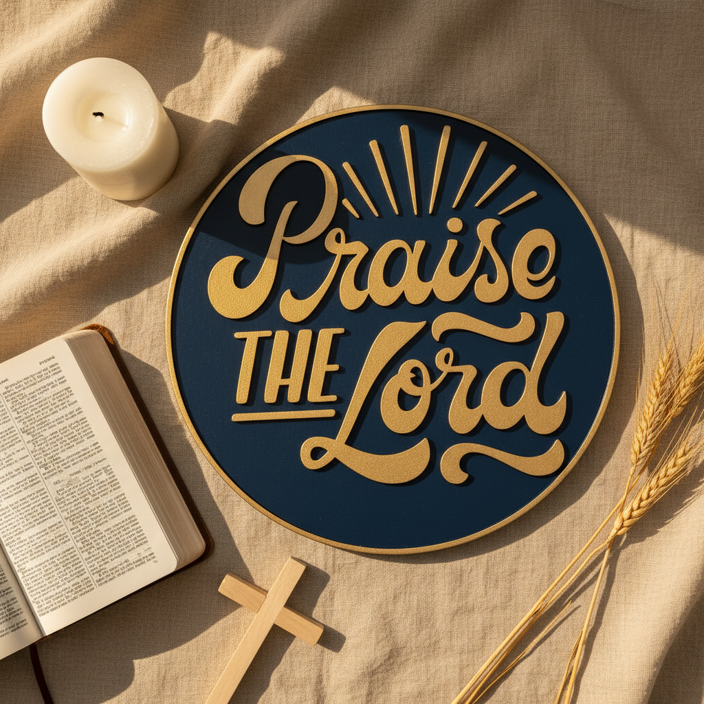 Praise the Lord DIY Wood Sign Kit | Round Wall Sign