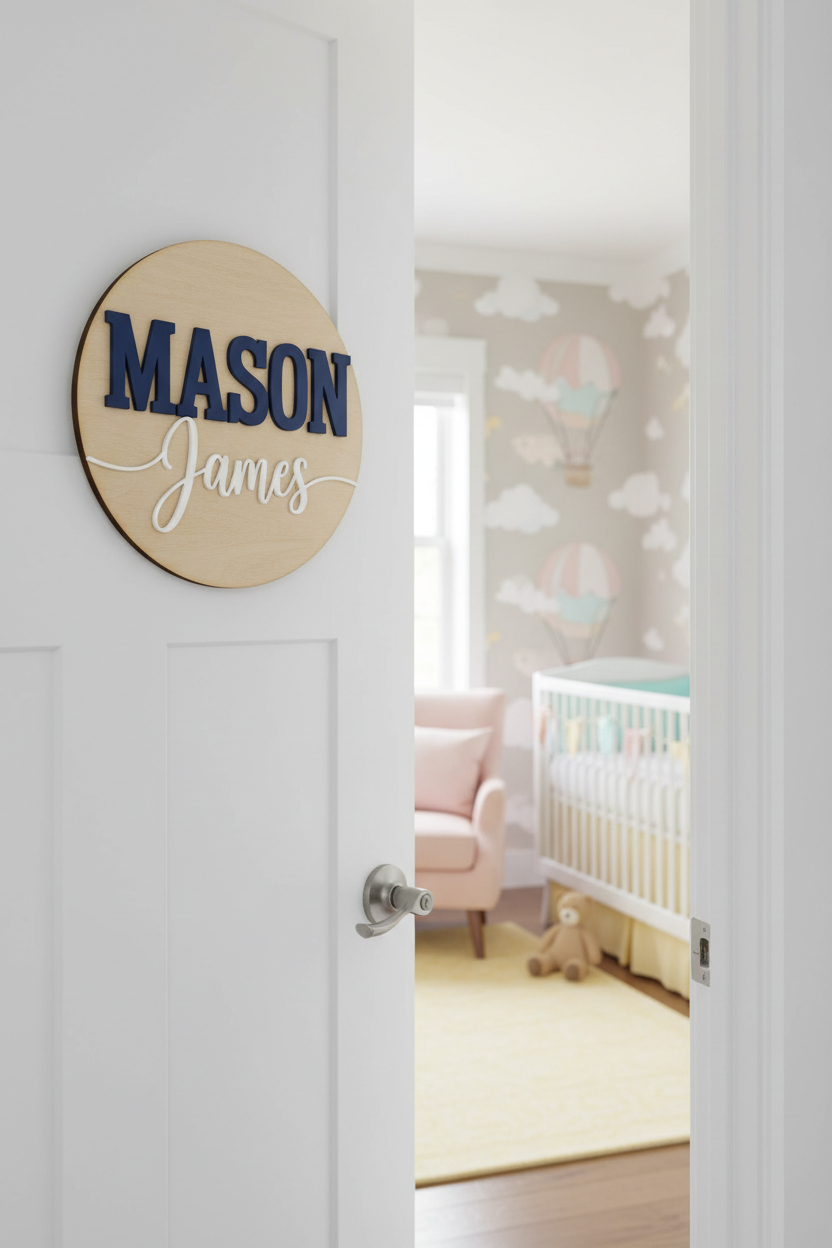 Nursery Name Sign on Door - Updated