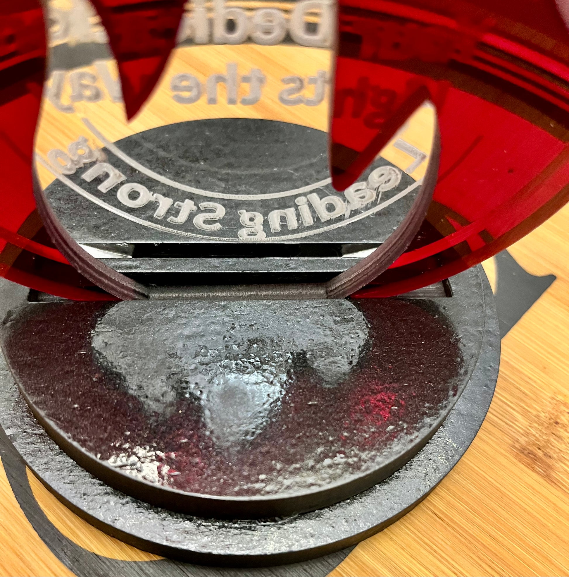 Base of Flame award close up 