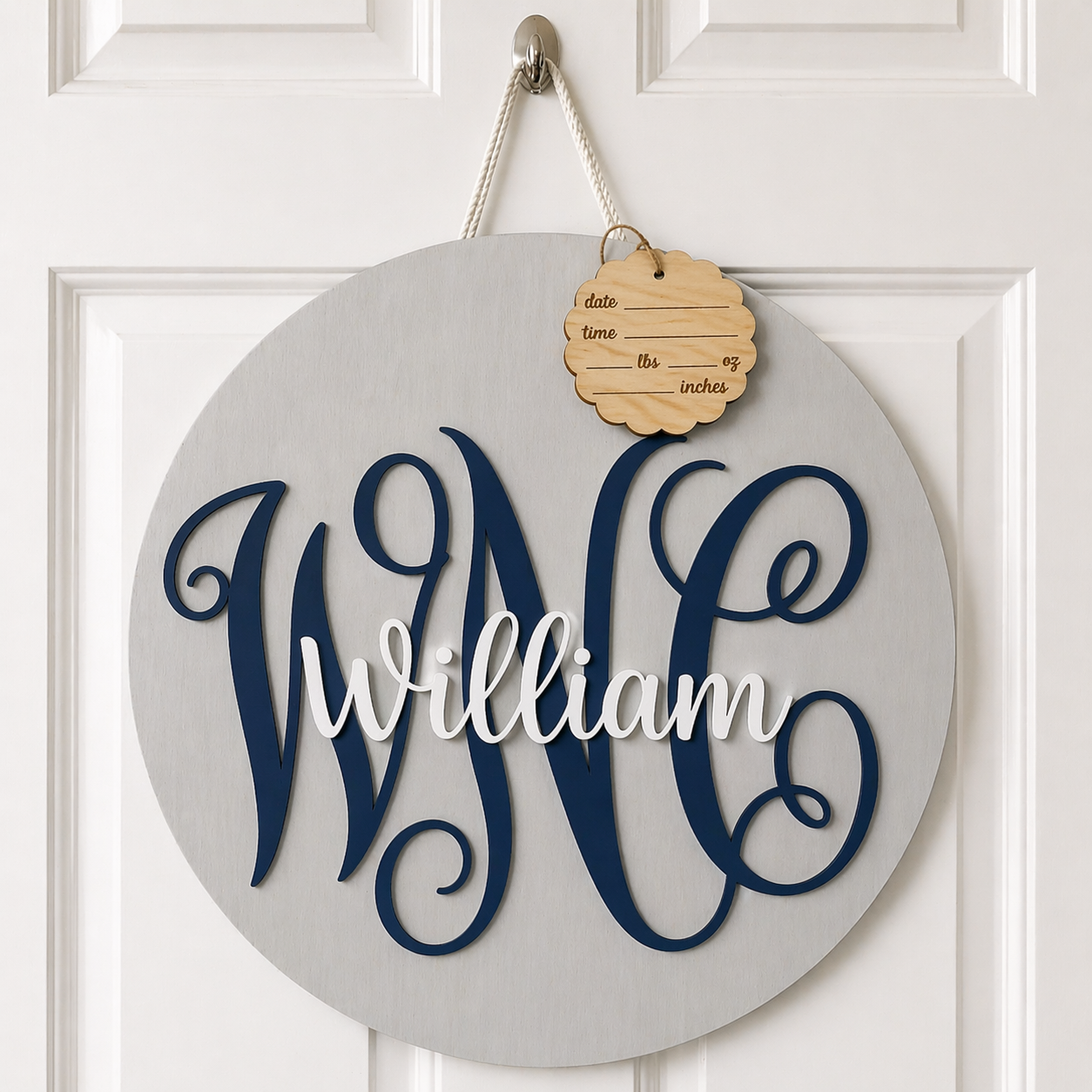 Personalized Birth Announcement Hospital Door & Nursery Wall Sign