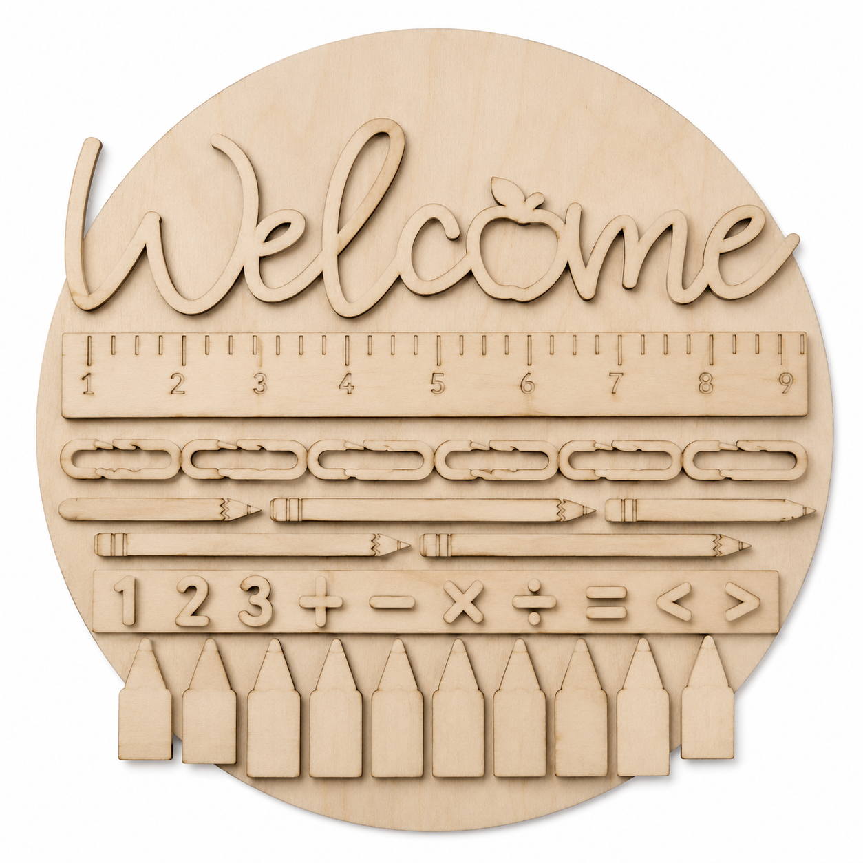 Mrs. Teacher's Class unfinished wood sign kit assembled