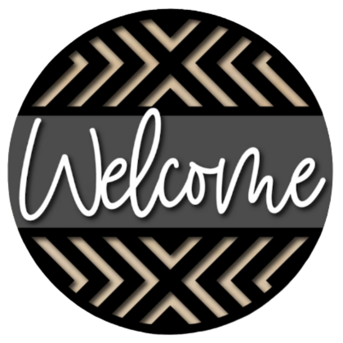 Welcome Boho Aztec DIY Wood Sign Kit | Geometric Front Door Sign