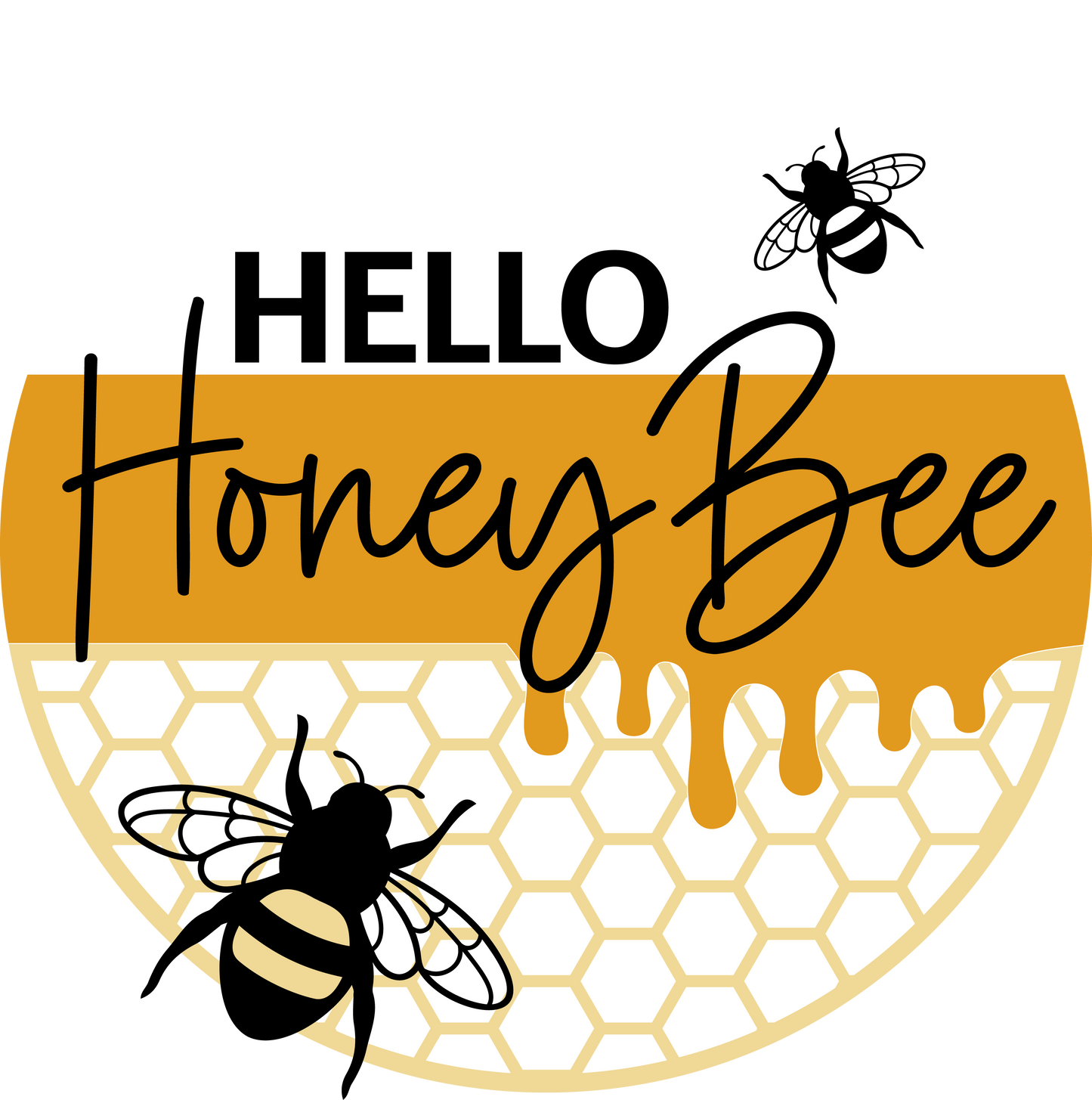 Hello Honey Bee DIY wood sign kit design mockup