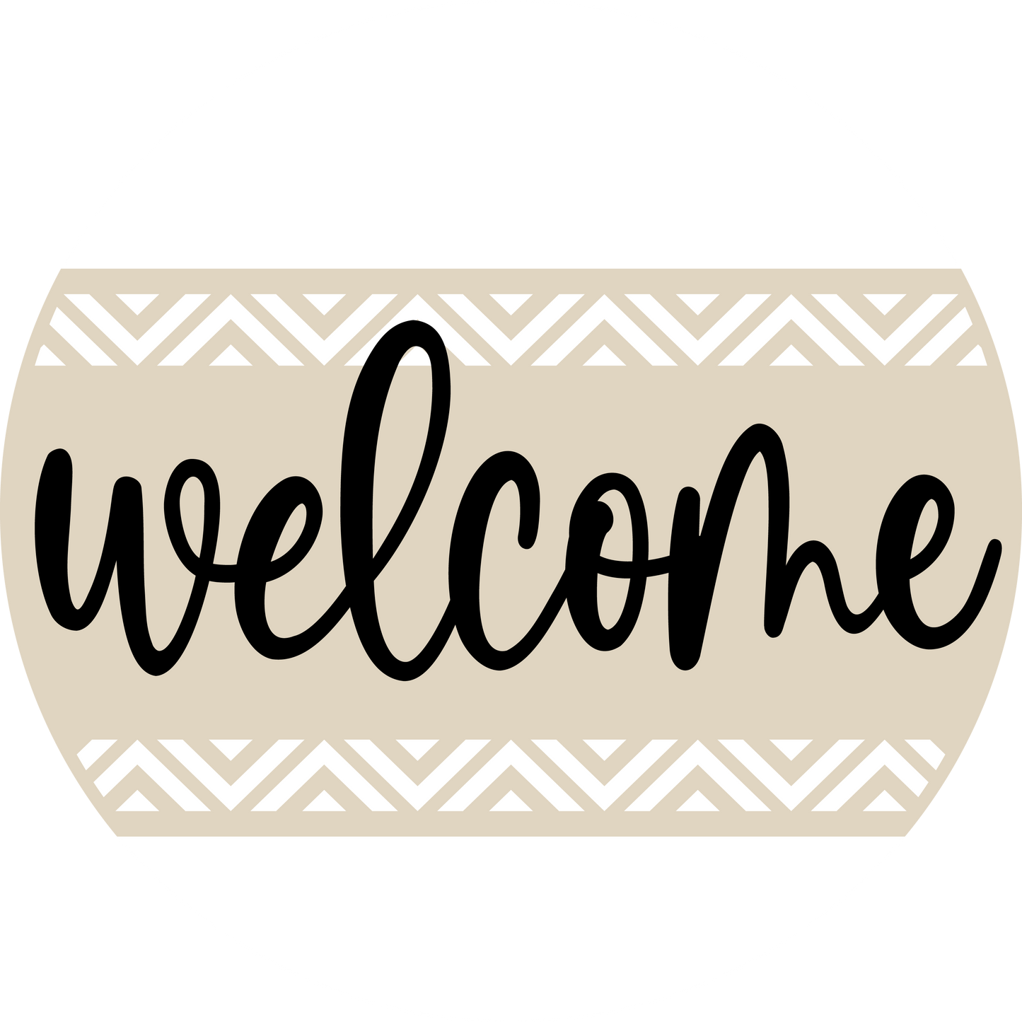 Welcome Chevron Rectangle DIY wood sign kit design mockup