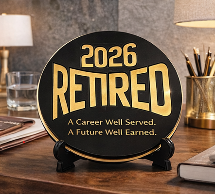 Modern Retirement Plaque – 9" Layered Acrylic Award