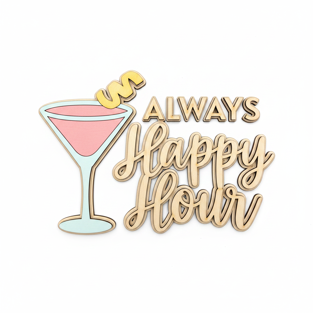 Always Happy Hour flat lay