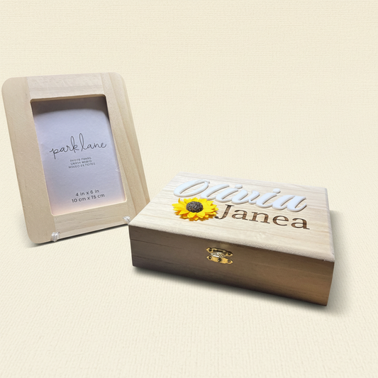 Baby Keepsake Box & Frame Bundle