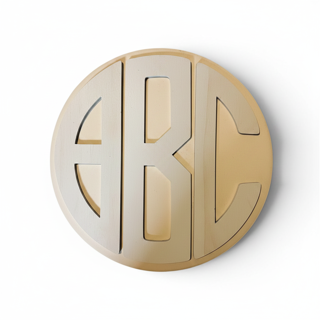 Block monogram flat lay