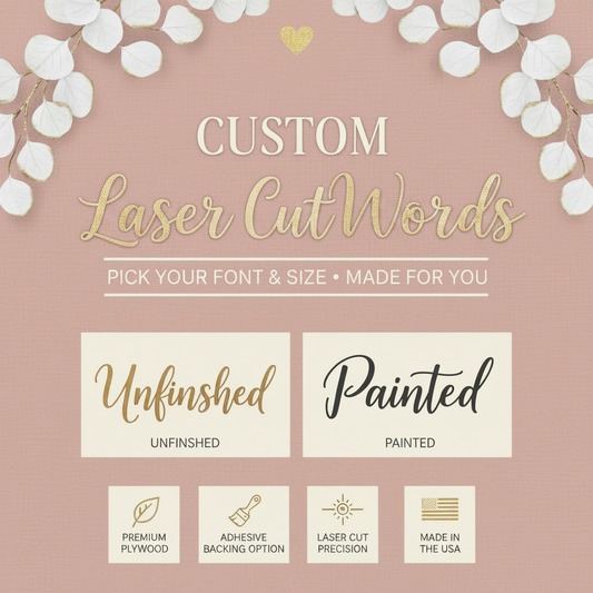 Custom Laser Cut Words Product Card