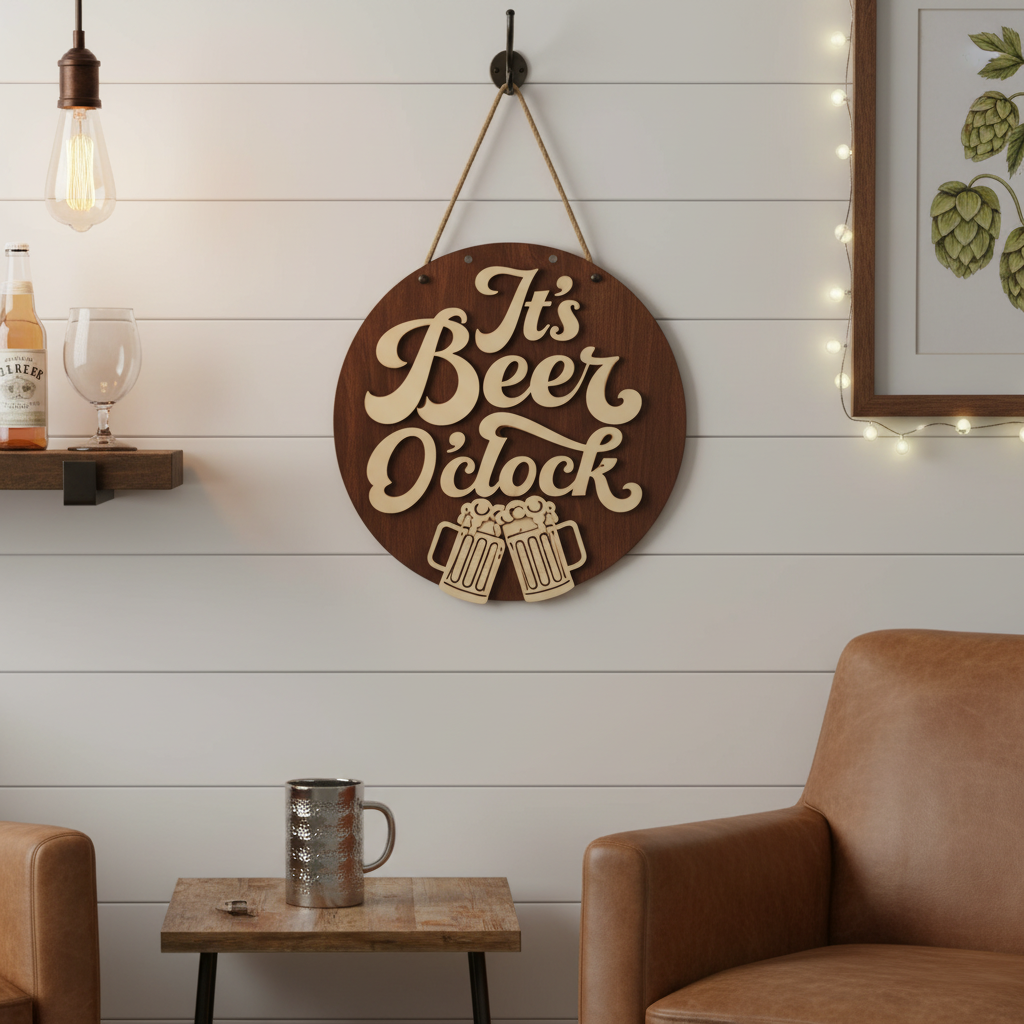 It's Beer O'clock DIY Wood Sign Kit | Laser-Cut Sign