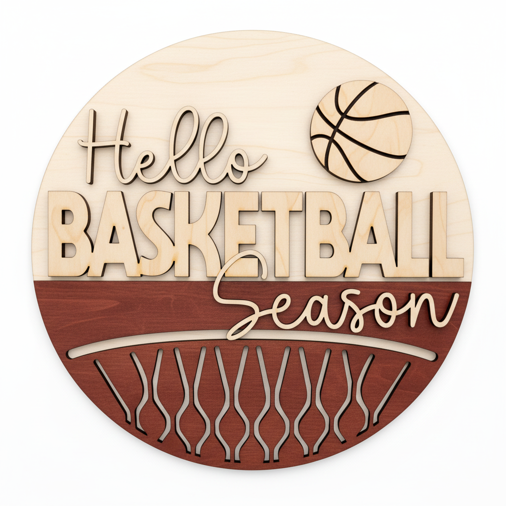 Hello Basketball Season flat lay