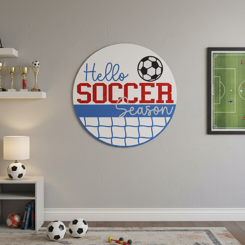 Hello Soccer Season | DIY Wood Sign Kit | Laser-Cut Blank Sign