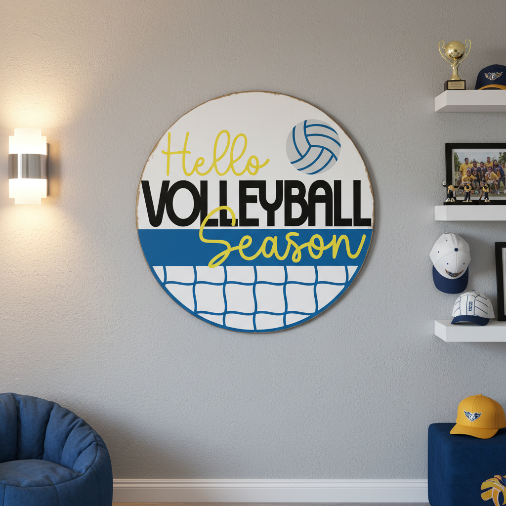 Hello Volleyball Season | DIY Wood Sign Kit | Laser-Cut Blank Sign