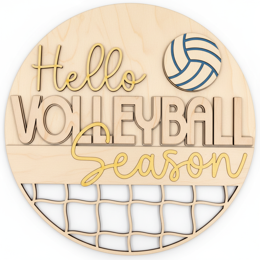 Hello Volleyball Season flat lay