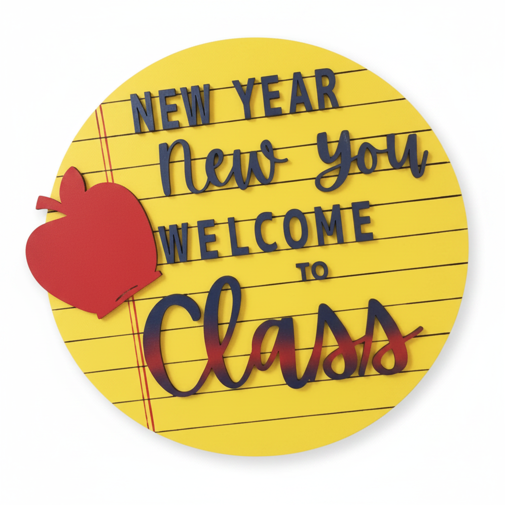 New Year New You teacher sign - professional product photo
