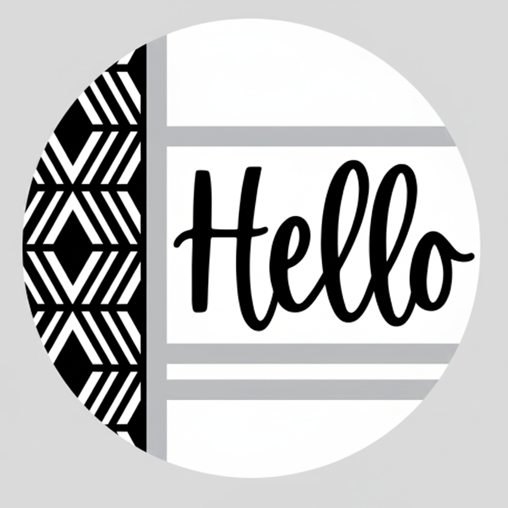 Hello geo round sign kit - light background design