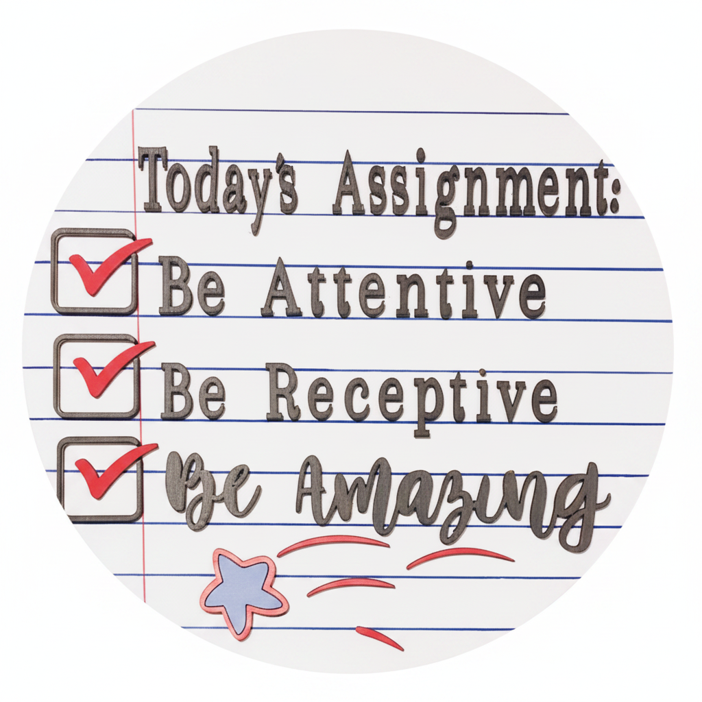 Today's Assignment teacher sign - professional product photo