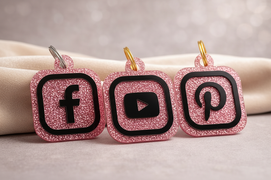 Rose Gold Glitter NFC Keychains