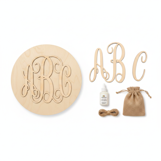 Vine Monogram kit contents flat lay