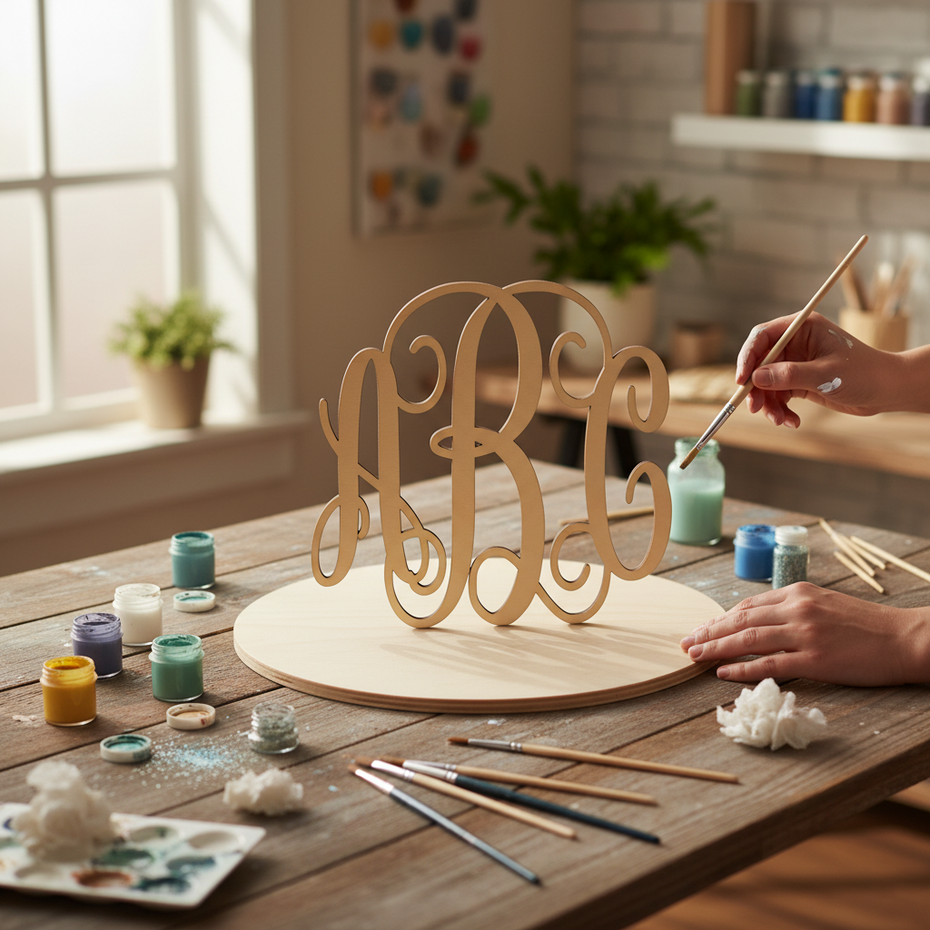 Vine monogram kit with craft supplies