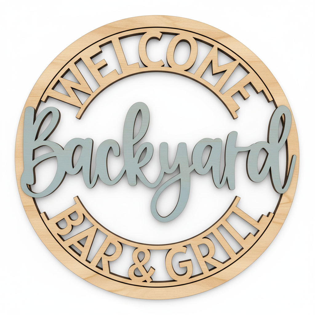 Welcome Backyard Bar & Grill flat lay