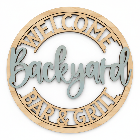 Welcome Backyard Bar & Grill flat lay