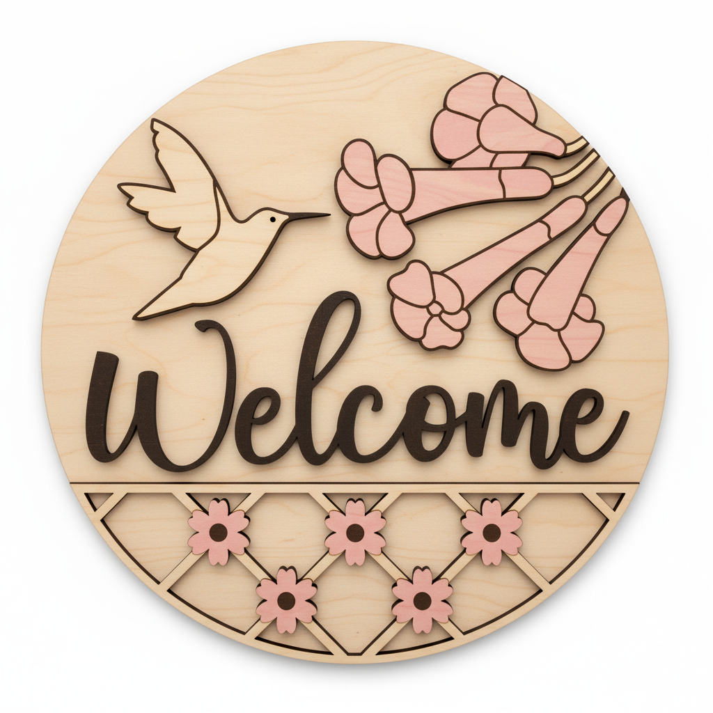 Welcome Hummingbird flat lay