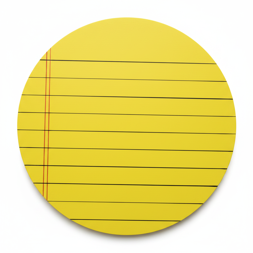 Yellow circular notebook disc